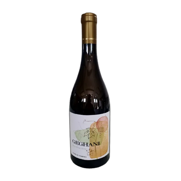 Wine bottle with a label on a white background